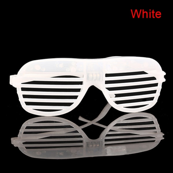jul LED Blinds Glasögon Party Luminous Light Up Rave Costu - Perfet White