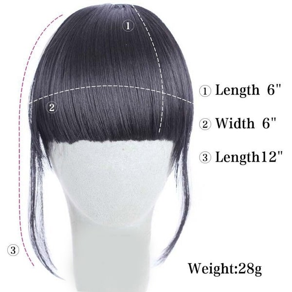 Womens Neat Bang Fringe Extensions Peruk Spets Hår Ornament - Perfet 27#