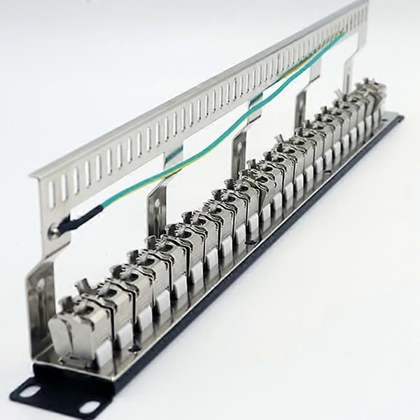 Cat7 Patch Panel 24-porttinen CAT7/CAT6A Patch Panel 1U 19 tuumaa - Täydellinen
