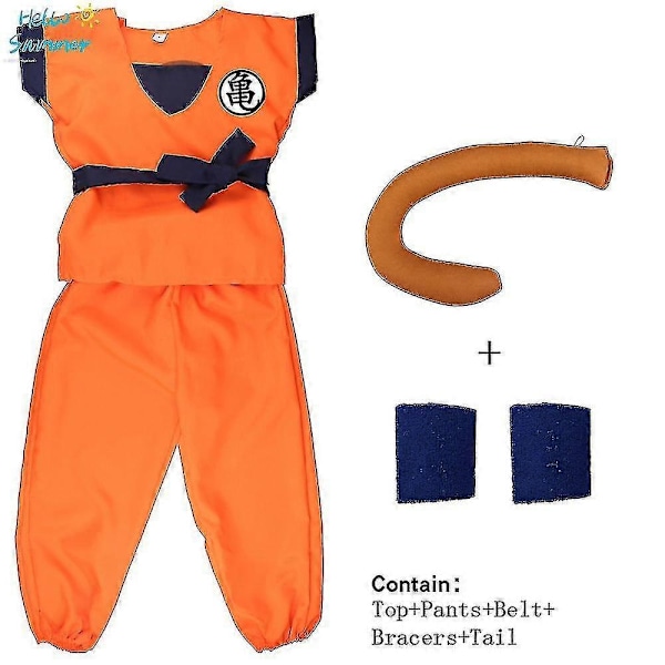 Børne- og voksenkostumer Son Goku Kostume Anime Jumpsuit H Kostume Up #YoGu-Perfet 9pcs*Gui glod 130 height120*130cm *Goku