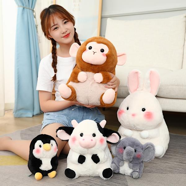 18/40 cm tegnefilm Anime Familie Ko & pingvin & elefant & gris & kanin Plyslegetøj til børn Blød dukke Baby Forkælelseslegetøj Julekanin - Perfet rabbit 40cm