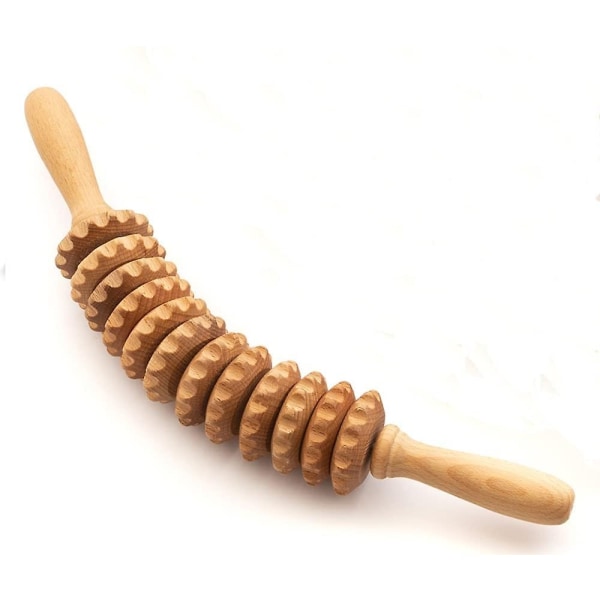 Anti Cellulite Massasje Roller Tool Massager Thigh Wood - Perfet