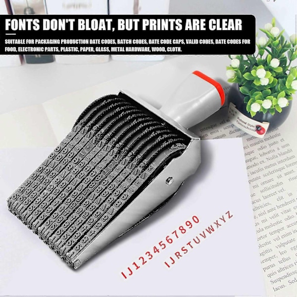Multifunktionell 12-siffrig alfabetisk rullande gummistämpel engelska bokstäver nummer prägling DIY scrapbooking rullande brevpapper - Perfet