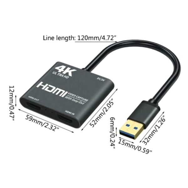 1080P 60fps Loop Out kringkasting 4K HDMI USB3.0 videoopptak - perfekt