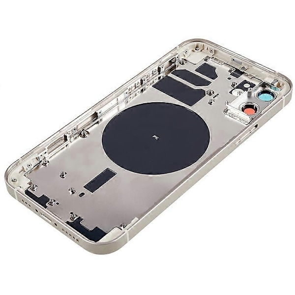 Kompatibel med iPhone 12 6.1 tommer Bak Batteri Deksel + Midtre Plate Ramme + Sideknapper Erstatningsdel - Perfekt Style D
