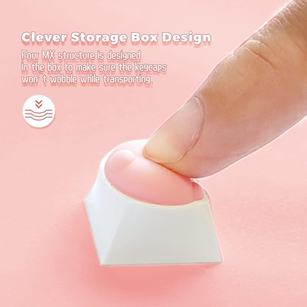 Søte tasthetter, kattepote og rumper - 4 pakker med morsomme tasthetter, PBT og mykt gummi - tilpassede 3D silikontaster med MX-brytere - Perfekt