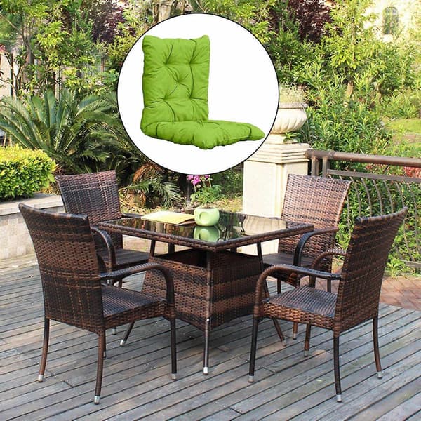 Høy Rygg Tufted Puterstatning Ute Innendørs Terrasse Sitteputer - Perfekt Green