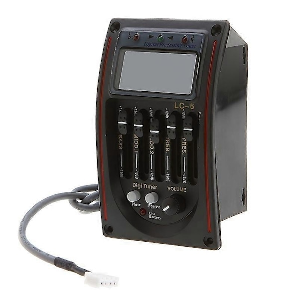 Profesjonell 5-bånds EQ gitar- og bassforforsterker med LCD-tuner og piezo-pickup for forbedret lydkvalitet Only LC-5 BLUE