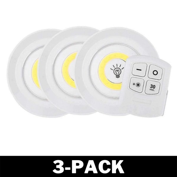 Selvklebende LED-spotlights med fjernkontroll - Perfet 3-Pack