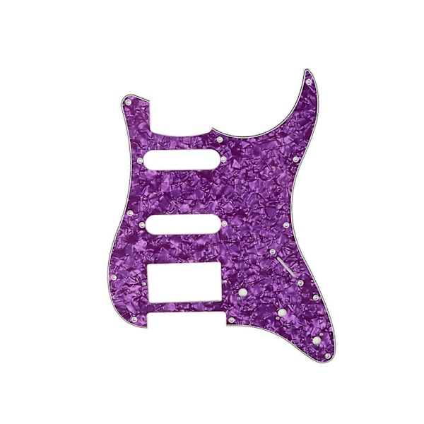Flerfarget 11-hulls SSH gitarplekterbrett ripebeskyttelse kompatibel med ST SQ elektriske gitarer 3-lags SSH gitarplekterbrett gitardeler - Perfekt purple pearl