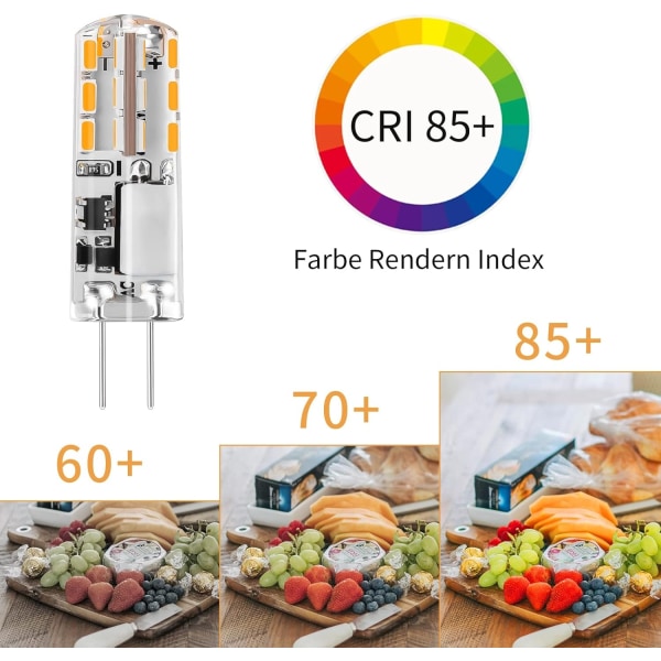 G4 LED-lampor 12V Varmvit 3000K 120LM,2W Ej dimbar（5 st） - Perfet