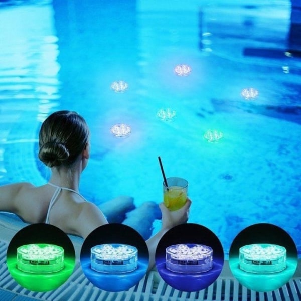 LED-ljus för badtunna, pool, badkar. Vattentät, vattenljus