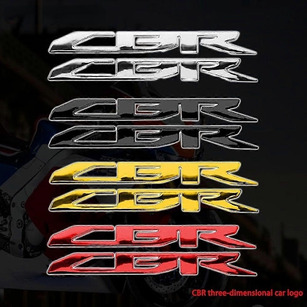 Bilmodifikation Tredimensionelt LOGO Logo Vandtæt Mærkat Kompatibel med CBR 500R/650R/400R-Perfet silver