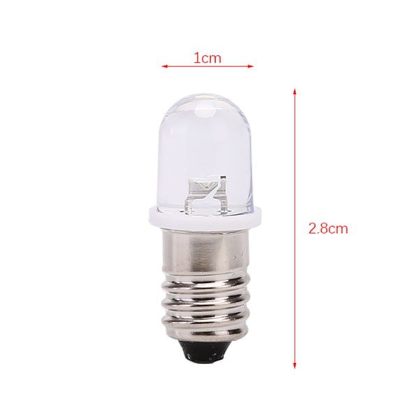 5 stk E10 LED-lampe DC 3V 4,5V Instrumentlampe Indikatorlampe - Perfet white DC3V