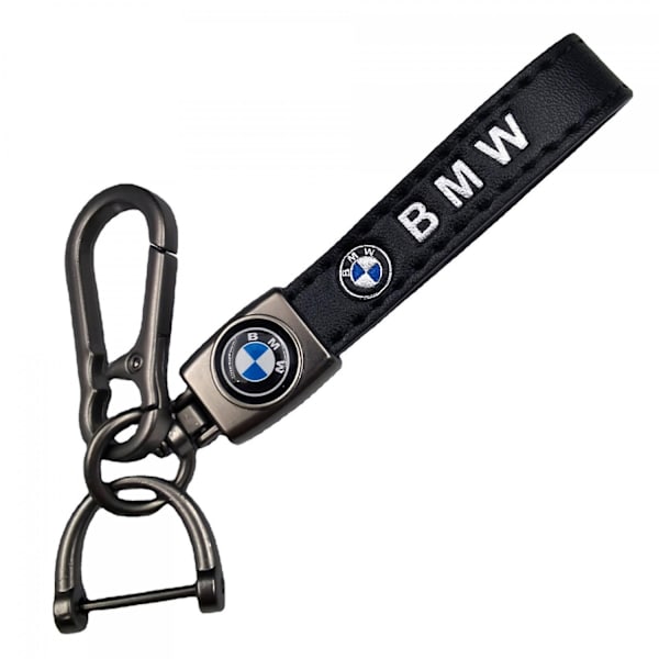 Læder Nøglering til Bil | Metal Finish | Robust Nøglering | Nøglering og Krogbeslag - Perfekt Silver Hardware KIA