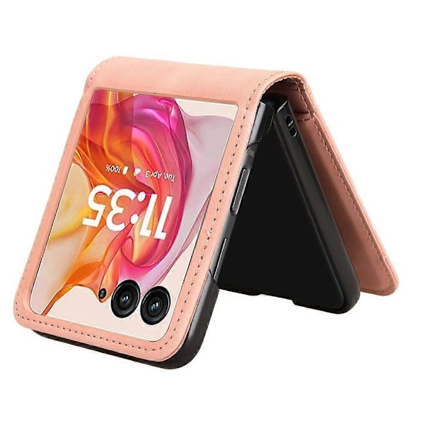 Läderfodral Kompatibelt med Motorola Razr 50 Ultra-Perfet Pink