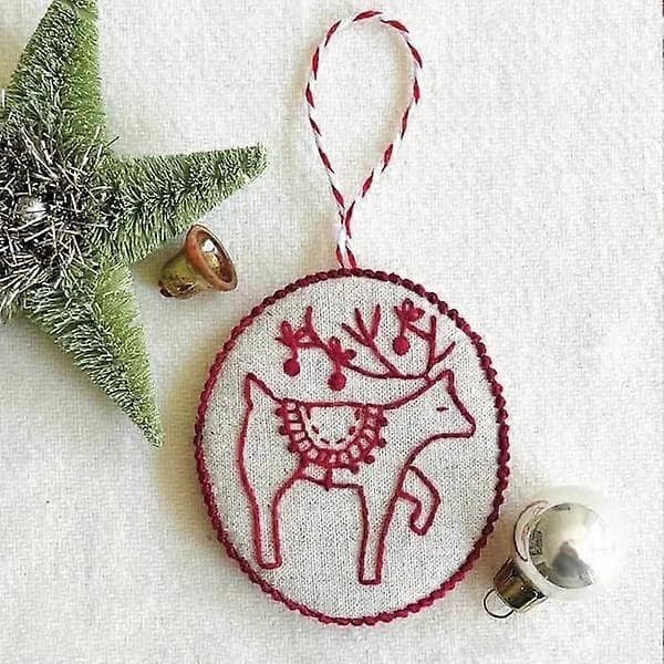 Håndbroderi Julepyntsett, Julebroderisett, Broderisett Julepynt, for Julebroderisett for-Perfet 14pcs