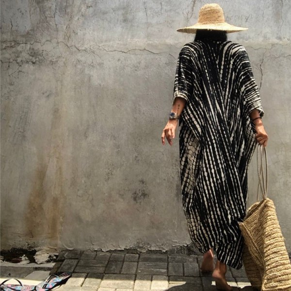 Naisten kimono pitkä neuletakki, löysä rantamekko Cover Up - täydellinen