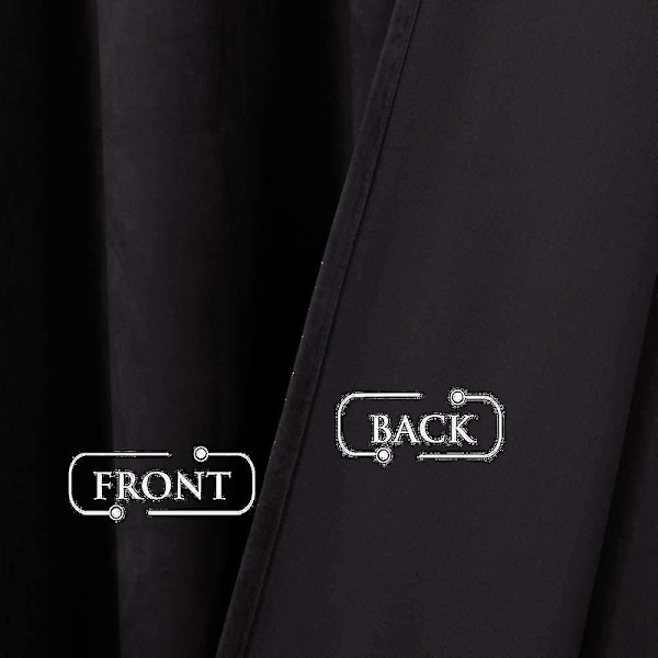 Luksuriøse termisk isolerede gardiner, tykke, solide, effektive mørklægningsgardiner - Perfekt Black W 59x H 98 150cm*250cm