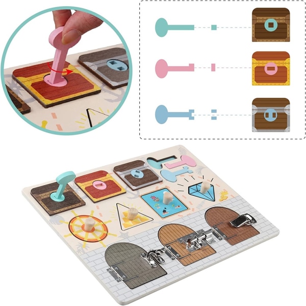 Montessori koulutuslelu puinen busy board palapeli - Perfet