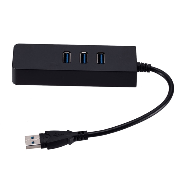 3 porttia USB 3.0 Gigabit Ethernet Lan RJ45 verkkosovitin Hub T - Perfet Black