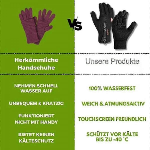 Termiske frysehandsker, varme vinterhandsker med vandafvisende belægning og touchscreen-funktion, Id-Perfet orange color S