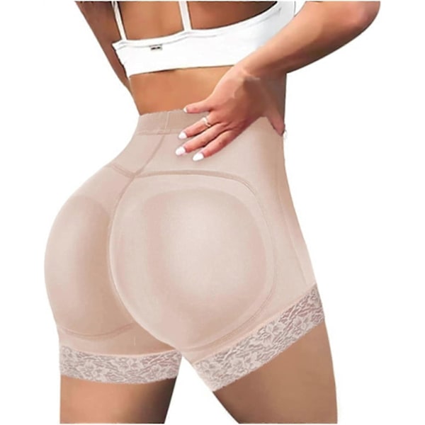 Naisten muotoileva vartaloa muokkaava pehmustettu takapuolen kohottaja alushousut, jotka suurentavat lantiota, tekonapakka muotoiluvaatteet, push-up shortsit - Täydelliset Beige L