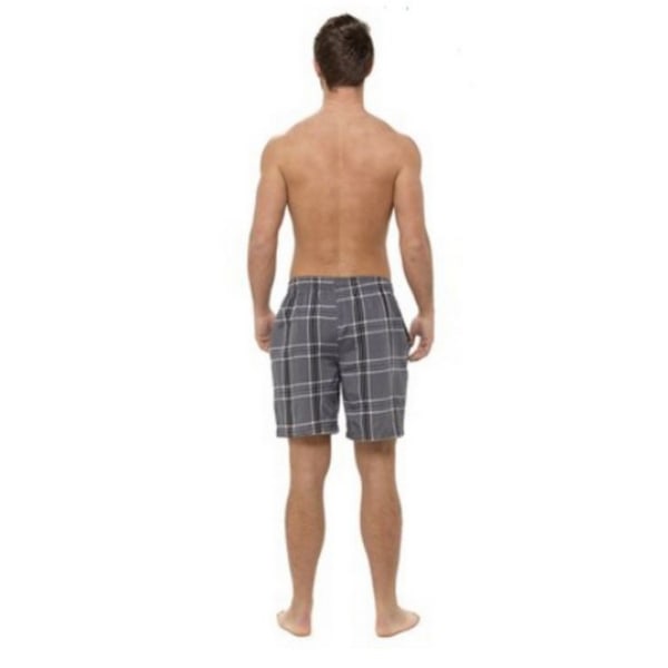 Foxbury plaid pyjamasshorts til mænd (2-pak) Grå/Navy Chec - Perfet Grey/Navy Check M