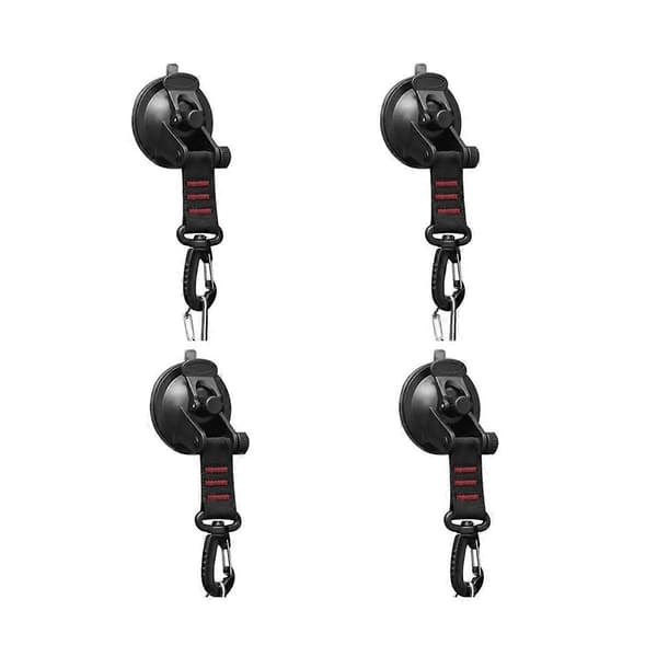 4-pack Starka Sugkoppar med D-ring 360 Grader Rotering Camping Sugkoppkrok Bil Sugkoppfäste - Perfekt
