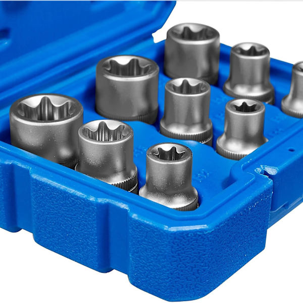 9st Torx set, hylsor med kodande kulspår - Perfet