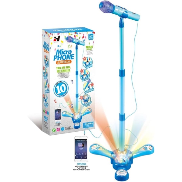 leksaksmikrofon för barn med stativ, karaokemaskin - Perfet