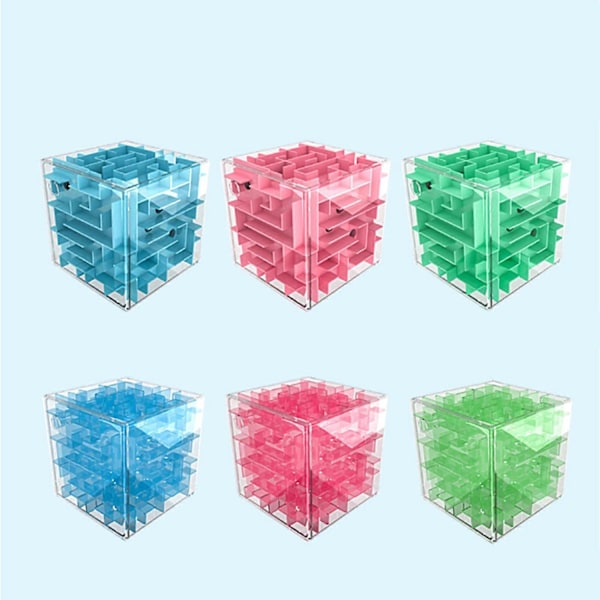 3D Labyrint Kub Brainstorm Leksaker, Labyrint Pussel Box Mind Pussel Labyrint Pussel Pedagogiska Leksaker för Studenter Tonåringar Vuxna Intelligens Träningsleksaker - Perfekt blue L-9.5cm