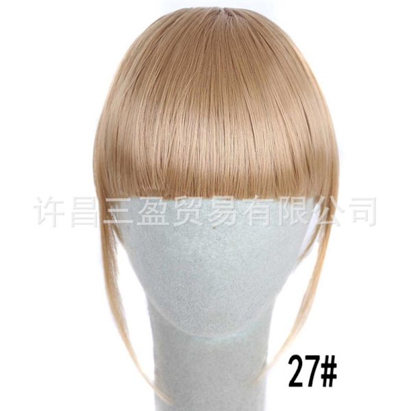 Kvinder Neat Bang Fringe Extensions paryk Blonde hår Ornament - Perfet 613#