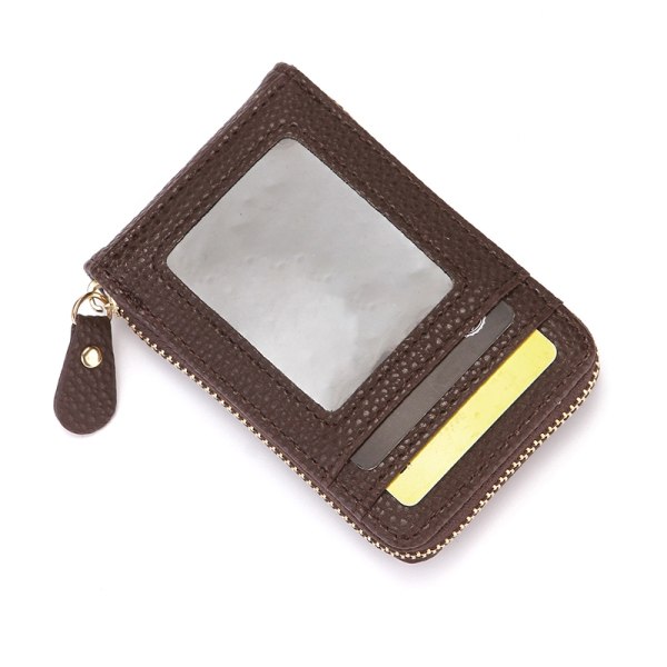 RFID PU læder kortholder Cash Wallet Coin Lynlås til M - Perfet Black