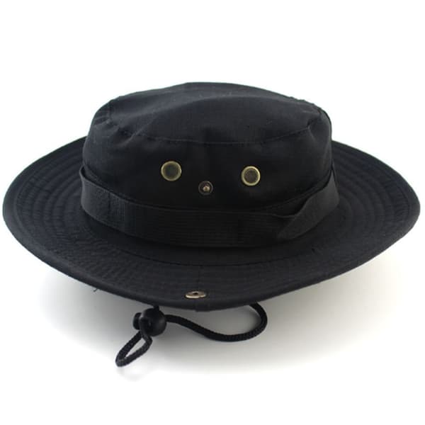 Herr Casual Mössor Bredrandig Keps Militär Camo Hattar - Perfet Black - Solid