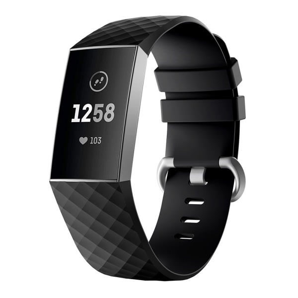 Fitbit Charge 3/4 armbånd silikon (S) Sort - Perfet