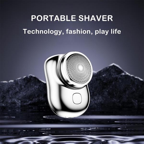 Mini USB barbermaskine Bærbar elektrisk barbermaskine til mænd elektrisk barbermaskine - Perfet Silver
