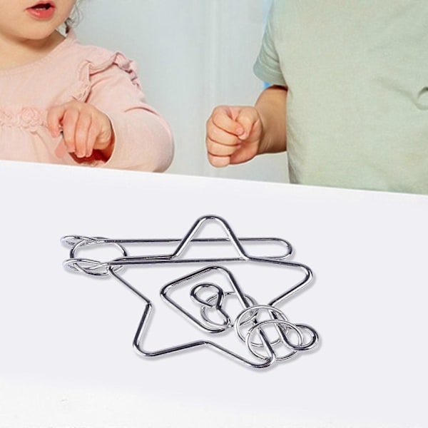 3D Puzzle Interlink Ringe Låst Op Spænde Labyrint Legetøj Dekomprimerende Rustfrit Metal Ringe Fidgets Hjernevrider til Studerende-Perfekt return ring