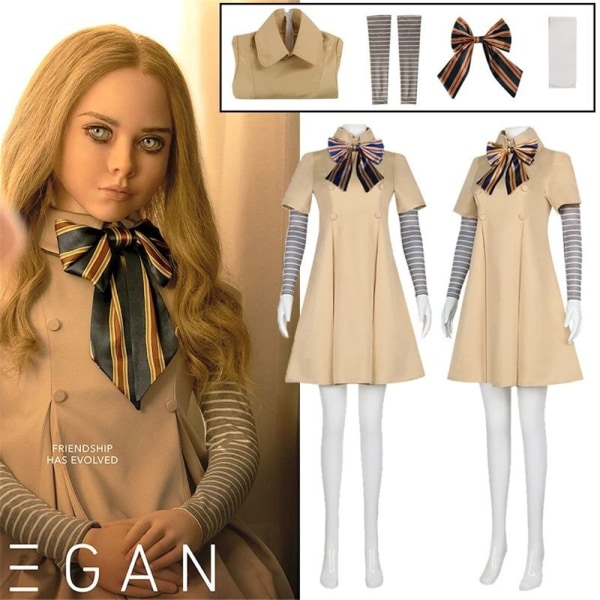 Megan Set för kvinnor Cosplay Carnival Vuxna M3gan Robotdocka - Perfet 2XL