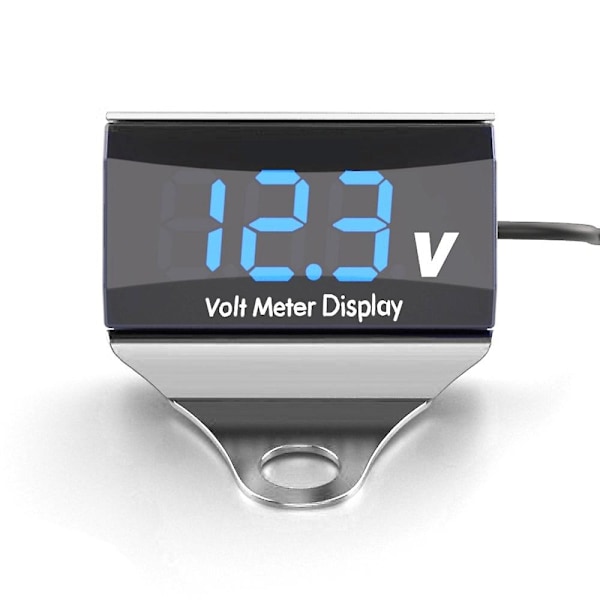 Motorcykel DC 10-150V Digital Voltmeter LED Display Vattentät Spänningstestare Batteriövervakare Mätare-Perfet Silver