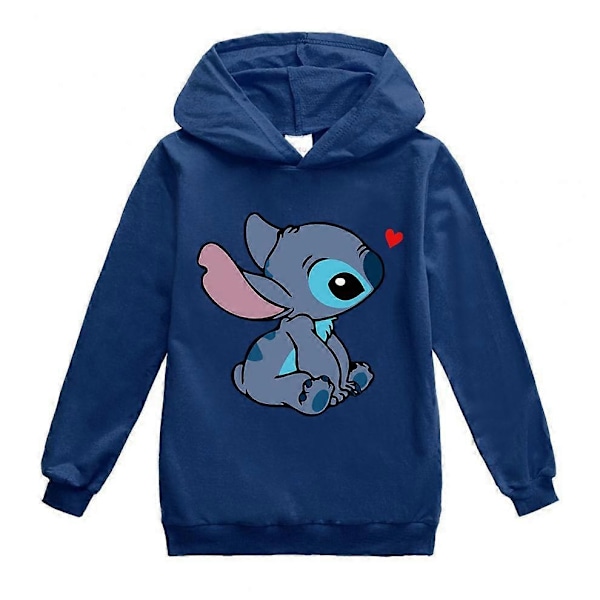 Barnens Pojkar Flickor Disney Stitch Jul Hoodie Toppar Tröjor - Perfekt NavyBlue 15-16year(170cm)