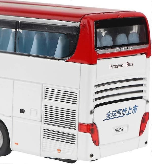 Mini dobbeltdekkerbussmodell for barn med lys og musikk (hvit)-Perfet
