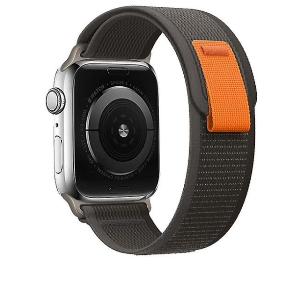 Lämplig för Trail Loop Strap för Apple Watch Band Ultra 8 7 6 5 3 Watch 49mm 45mm 40mm 44mm 41mm 42mm 38mm Nylon Correa Armband Iwatch Series Watch Black with Grey 42mm 44mm 45mm 49mm