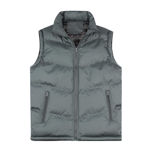 Sliktaa Herrar Bodywarmer Västar Utomhus Quiltat Ärmlös Dunjacka-Perfet Grey L