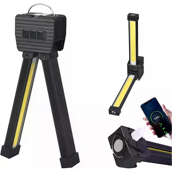 Gymnastiklampa för posering, 7:e växeln dimning, bärbar magnetisk LED-ficklampa med krok - Perfekt