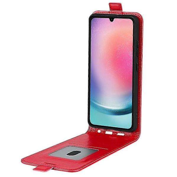 Kompatibel med R64 Tekstur Vertikal Flip Lær Telefonveske-Perfet Red For Samsung Galaxy A16 5G