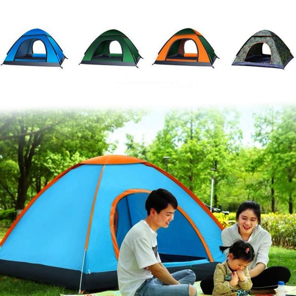 Automatisk Backpacking Oxford Cloth Vandtæt Campingtelt Orange&G- Perfet Orange&Green 2 person-2 person