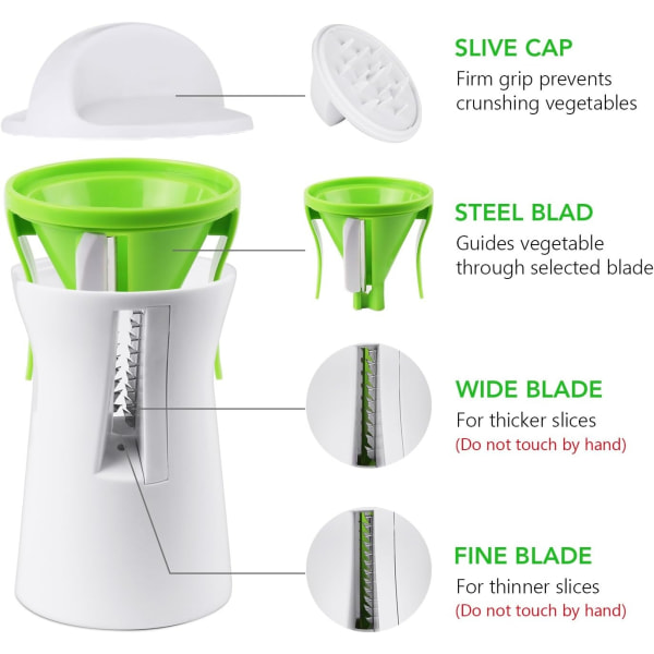 Spiralizer Hand Zoodle Maker - Spiralizer Grønnsakskutter for - Perfet