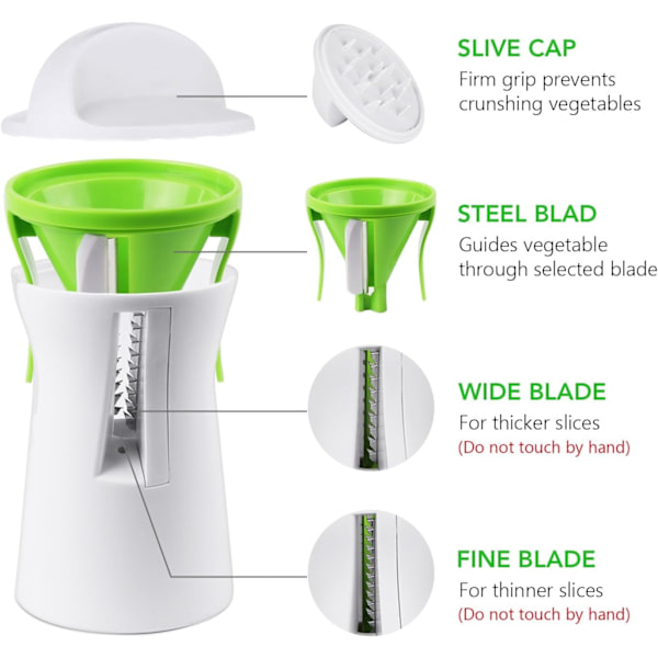 Spiralizer Hand Zoodle Maker - Spiralizer Grönsaksskärare för - Perfet