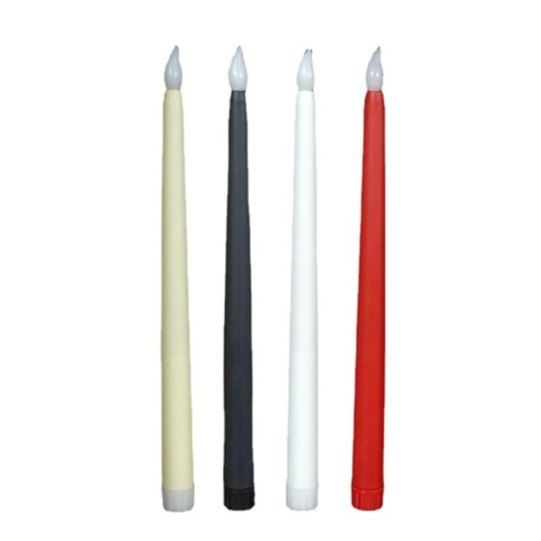 6 stk Lange LED-lys Flammeløse stearinlys SORT- Perfet Black